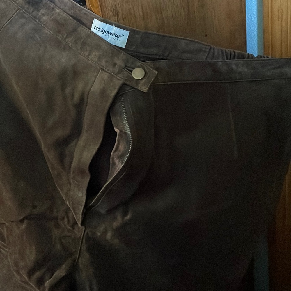 Brown leather pants,, 34w